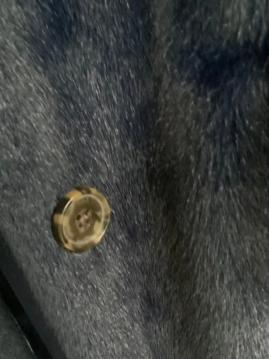 J. Crew Collection Deep Navy Faux Fur Long Coat - Picture 4 of 8